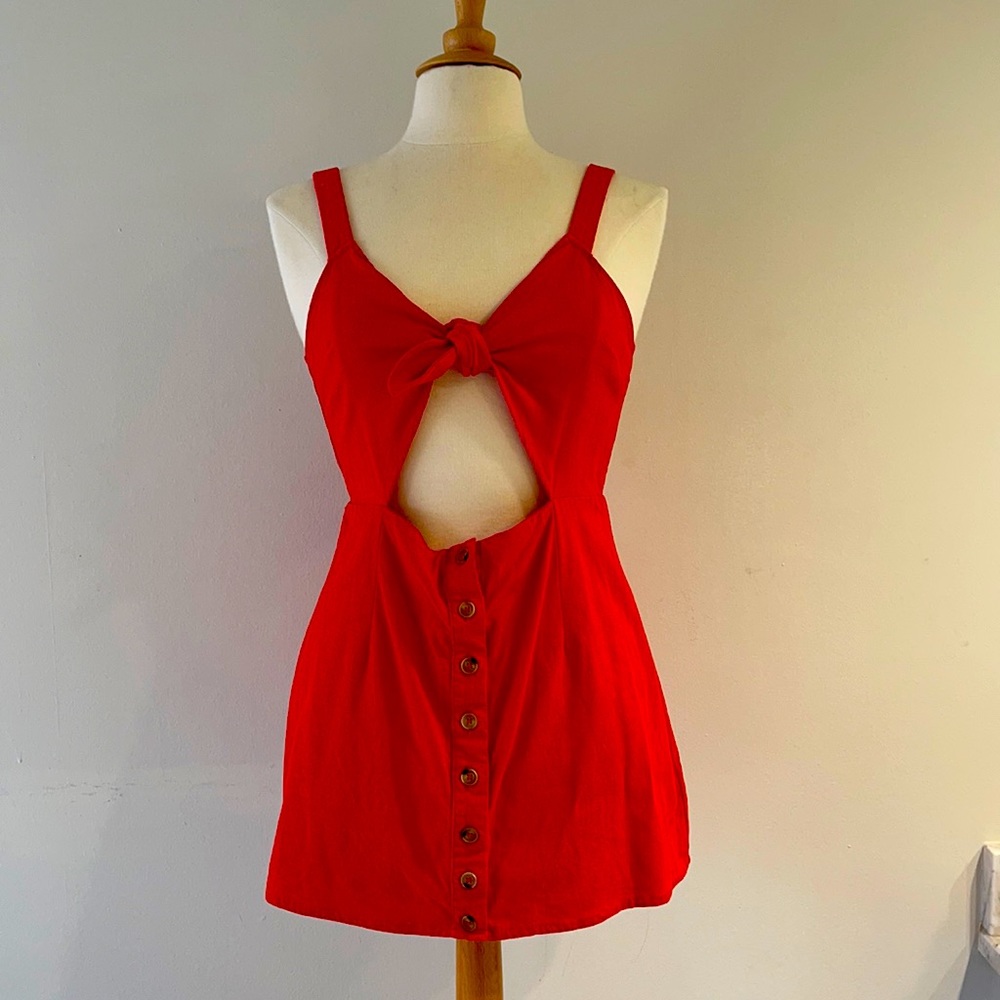 Red Mini Cutout Dress